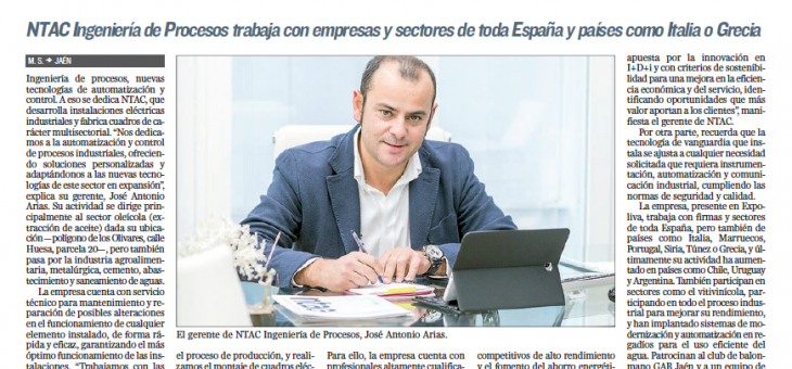 Diario Jaén entrevista a José Antonio Arias, gerente de NTAC