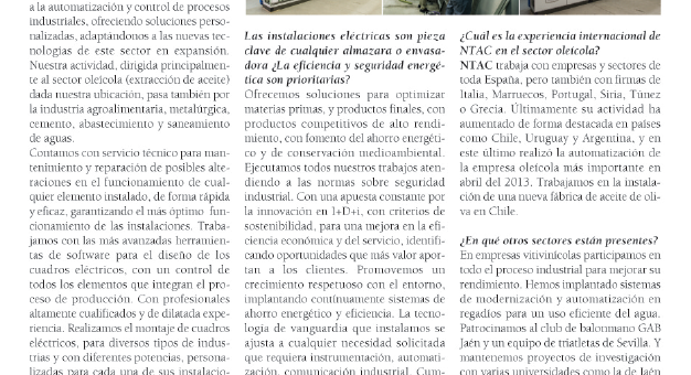Publicación de NTAC en la revista especializada Almazara